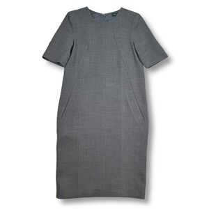 Brooks Brothers Wool Sheath Dress Size 2 Short Sleeve Gray Career  Professional